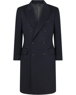 Tom Ford Wool-Cashmere Double-Breasted Coat - Blue