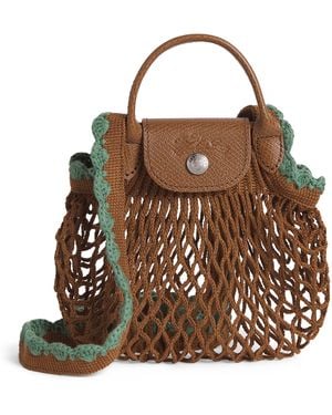 Longchamp Extra-Small Le Pliage Filet Mesh Bag - Brown