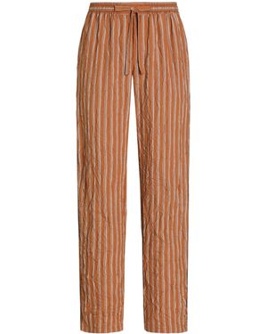 Dolce & Gabbana Striped Crinkle Trousers - Brown