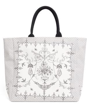 Harrods Lace Print Tote Bag - White