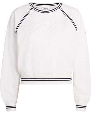FRAME Stretch-Cotton Tennis Sweatshirt - White