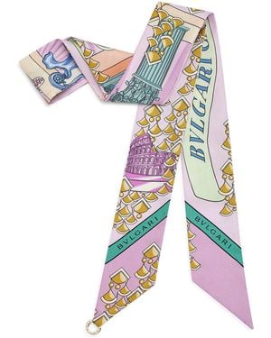 BVLGARI Silk Printed Scarf - Pink