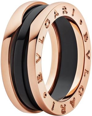 BVLGARI And Ceramic B.Zero1 Two-Band Ring - Black