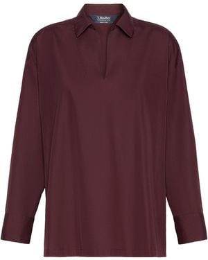 Max Mara Cotton Poplin Blouse - Purple