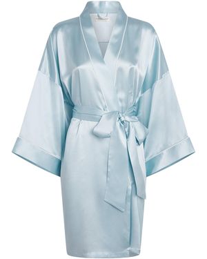 Olivia Von Halle Silk Mimi Robe - Blue