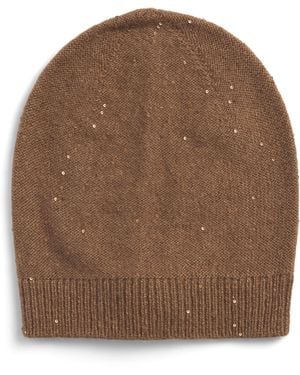 Fabiana Filippi Wool-Blend Sequinned Beanie - Brown
