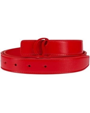 Christian Louboutin Loubi54 Leather Reversible Belt - Red