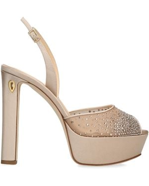 Jennifer Chamandi Embellished Antonio Slingback Sandals 130 - Metallic