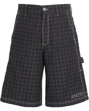 Amiri Cotton-Linen Ma Quad Shorts - Grey