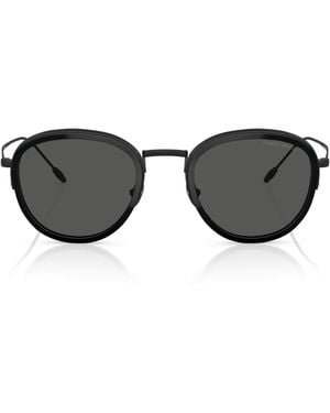 Giorgio Armani Metal Round Sunglasses - Black