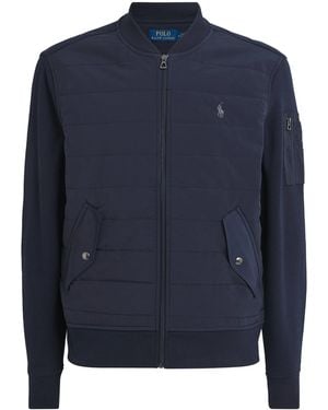 Polo Ralph Lauren Cotton-Blend Hybrid Bomber Jacket - Blue