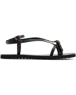 AllSaints Leather Tyla Eyelet Sandals - Black