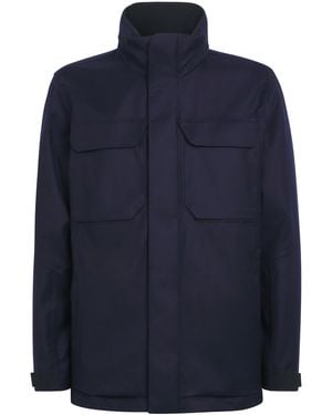 Sease Laminated Virgin Wool-Cashmere Field Jacket - Blue