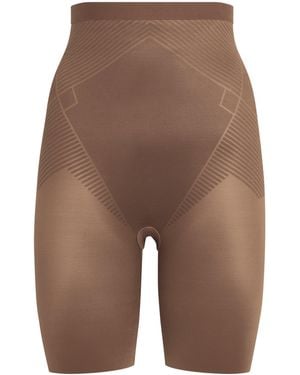 Spanx Shape Invisible High-Waist Mid-Thigh Shorts - Brown