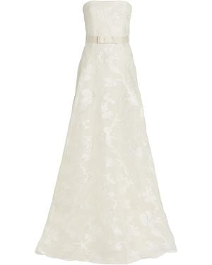 Erdem Organza Strapless Gown - White