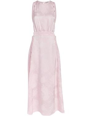 Sandro Satin Cut-Out Midi Dress - Pink