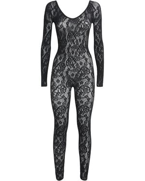 Wolford Net Infinite Rose Jumpsuit - Black