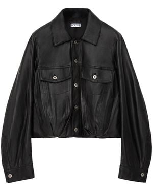 Loewe Lambskin Relaxed Leather Jacket - Black