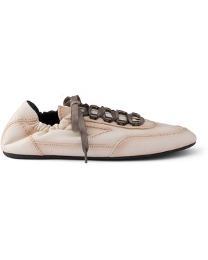 Prada Lambskin Collapse Trainers - Pink