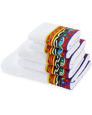Dolce & Gabbana Set Of 5 Cotton Carretto Bath Towels - White