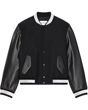 Givenchy Wool-Leather Bomber Jacket - Black