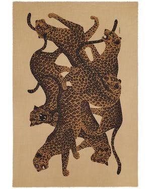 Saint Laurent Wool Leopard Étole Scarf - Metallic