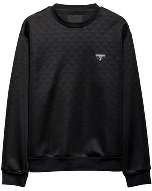 Prada Technical Jacquard Oversized Sweatshirt - Black