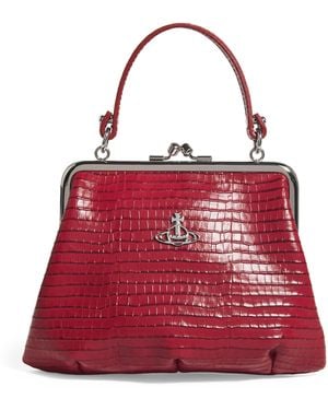 Vivienne Westwood Croc-Embossed Leather Granny Frame Purse - Red