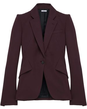 McQueen Wool Single-Breasted Blazer - Purple