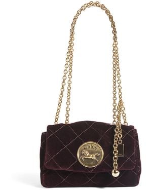 Chloé Small Velvet Heritage Shoulder Bag - White