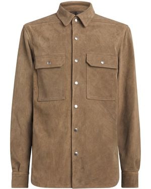 Rick Owens Suede Overshirt - Brown
