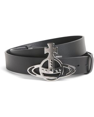 Vivienne Westwood Leather Orb Belt - Black