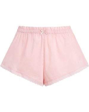 Skims Cotton-Blend Poplin Apparel Shorts - Pink