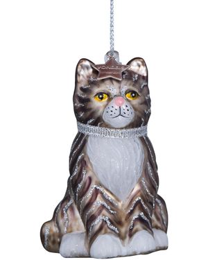 Harrods Glass Cat Tree Decoration - Green