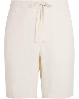 Vince Linen Drawstring Shorts - White