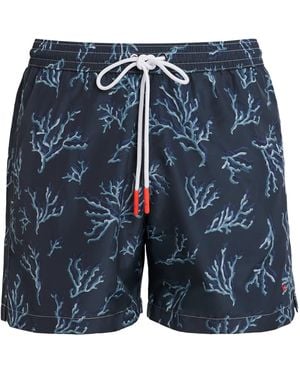 Isaia Coral Print Swim Shorts - Blue