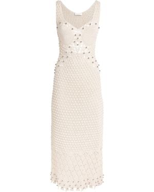 Rabanne Cotton Crocheted Midi Dress - White