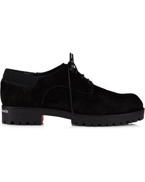 Christian Louboutin Cavafield Suede Derby Shoes - Black