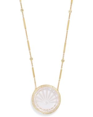 Jacquie Aiche Large, Diamond And Quartz Sunshine Necklace - Metallic