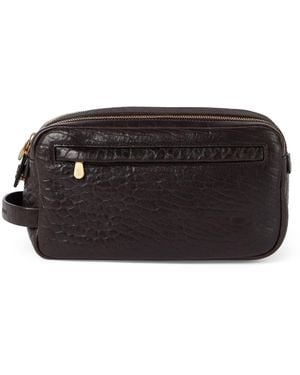 Brunello Cucinelli Leather Wash Bag - Black