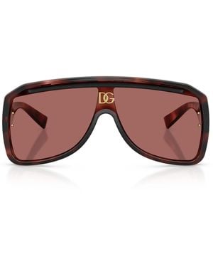 Dolce & Gabbana Wrap-Around Pilot Sunglasses - Brown
