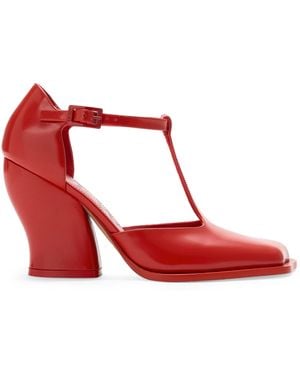 Loewe Leather Onda T-Bar Pumps 90 - Red