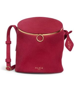 Alaïa Small Suede La Canette Shoulder Bag - Red
