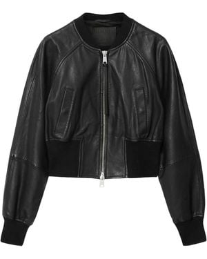 AllSaints Leather Suri Bomber Jacket - Black