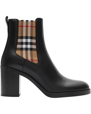 Burberry Leather Hampstead Heeled Boots 70 - Black
