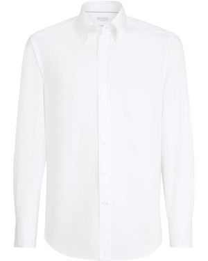 Brunello Cucinelli Cotton Slim Shirt - White