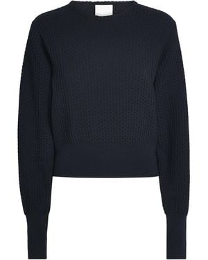 Molli Virgin Wool-Blend Wicker-Stitch Jumper - Blue