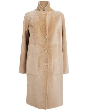 JOSEPH Shearling Reversible Brittany Coat - Natural