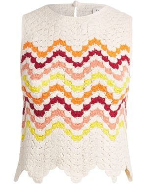 Escvdo Cotton Crochet Cuenca Tank Top - White