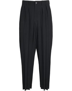 Homme Plissé Issey Miyake Edge Pleat Straight Trousers - Black